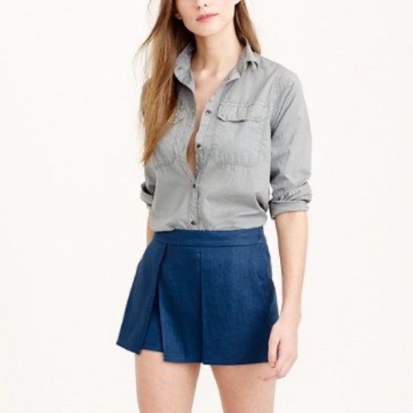 NWT J.Crew Sz 10 Linen Pleated Skort - Picture 1 of 5